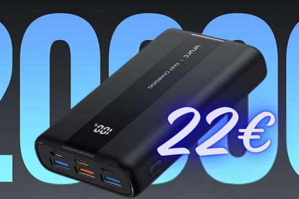 Power Bank da 20000 mAh super potente con 4 uscite rapide a soli 22€!