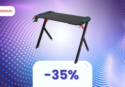 Scrivania Gaming Funzionale con Gestione Cavi Efficiente in Super Offerta!