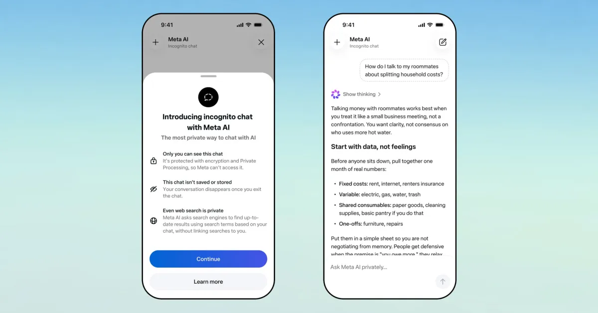 WhatsApp introduce conversazioni in incognito con Meta AI