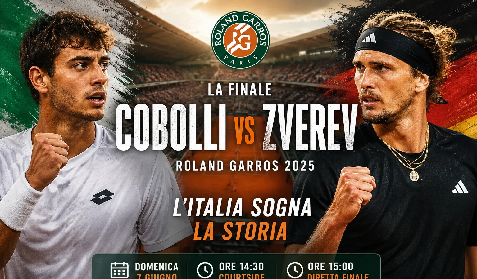 L’Italia in attesa di Cobolli: guida alle dirette della finale del Roland Garros