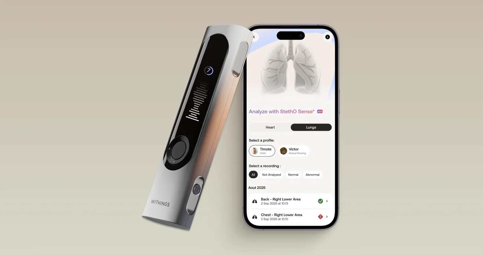 Withings StethO Sense: l’IA che ascolta il tuo cuore e i tuoi polmoni