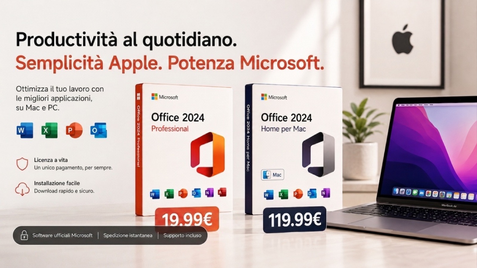 Sfrutta al massimo la tua produttività con Microsoft Office a 19,99 € e Windows 11 a soli 12,25 €!