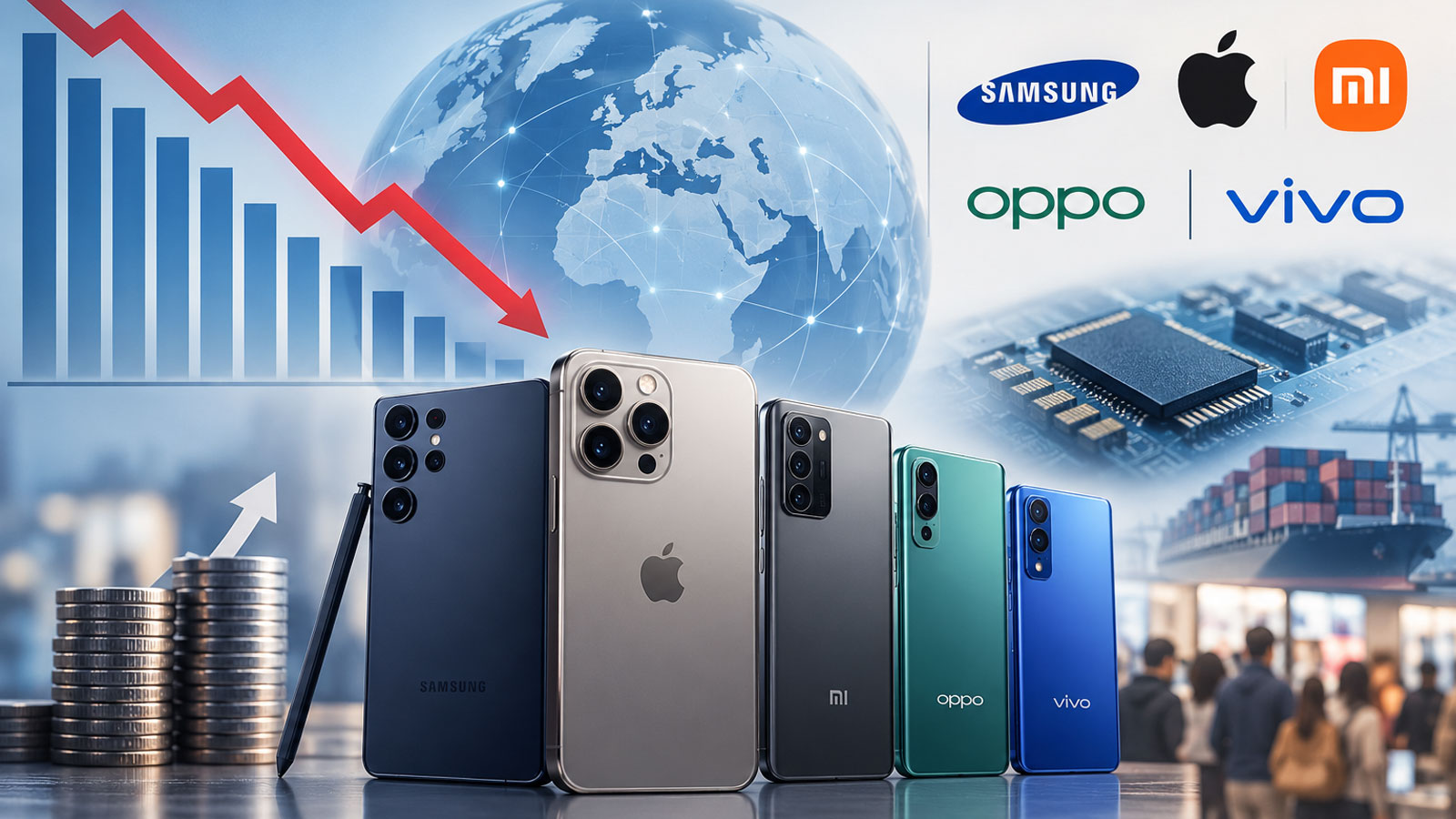 Crollo del Mercato Smartphone del 20%: Apple e Samsung Superano l’Impatto del Prezzo delle Memorie