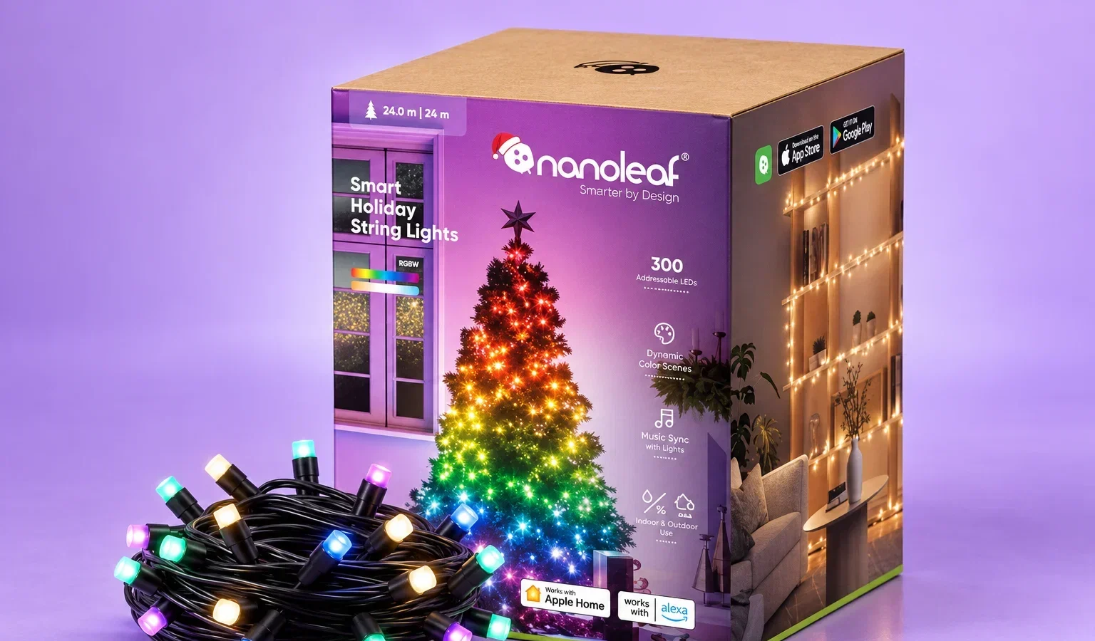 Trasforma il tuo albero e terrazzo con le luci Nanoleaf: 300 LED a soli 95€!